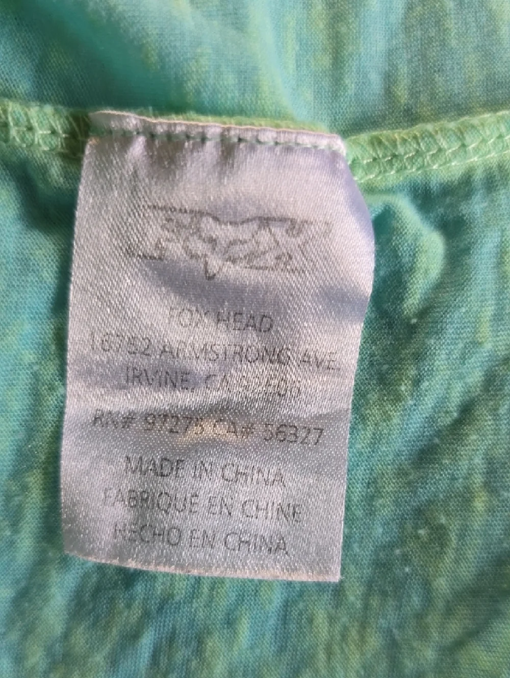 Fox Head Women's Mint Green Tie-Dye V- Neck Tee - Picture 5 of 8